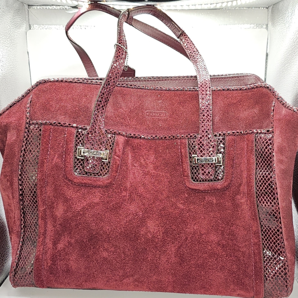 Suede and Croc Coach Purse